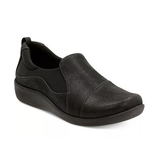Clarks Cloudsteppers Sillian Paz Comfort‎ Flats Sillian Black Size 6.5 Wide NEW